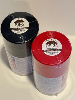 Tamiya PS-5 Nero e PS-34 Rosso Brillante da 100ml