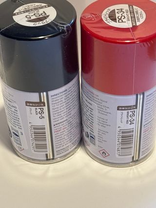 Tamiya PS-5 Nero e PS-34 Rosso Brillante da 100ml