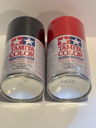 Tamiya PS-5 Nero e PS-34 Rosso Brillante da 100ml