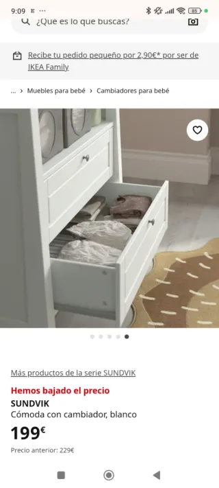 Cómoda cambiador SUNDVIK blanca