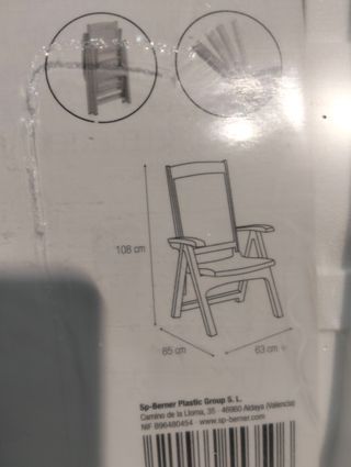 Sillón multiposiciones plegable metal blanco jardín