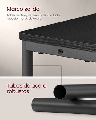 VASAGLE Mesa Auxiliar con Multienchufe, Mesita Estrecha