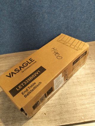 VASAGLE Mesa Auxiliar con Multienchufe, Mesita Estrecha