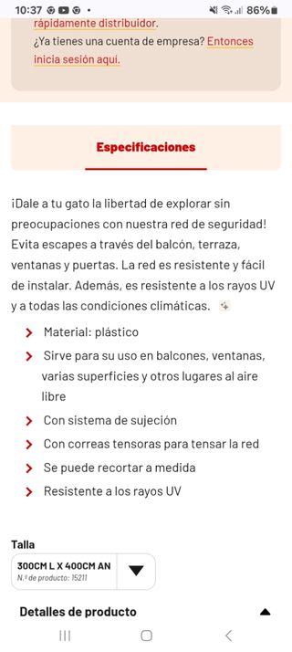 Red de seguridad para gatos Flamingo Sekura