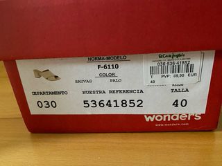 Sandalias Wonders Piel Rosa Talla 40