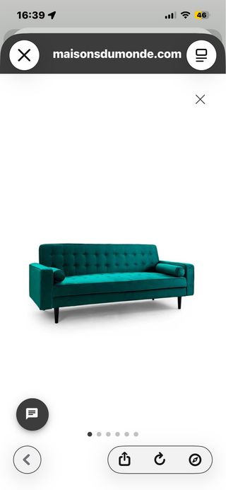 Divano Maison du Monde in Velluto Verde