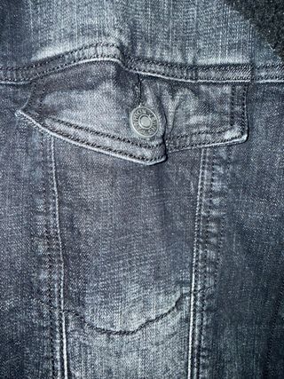 Cazadora vaquera TMK JEANS negra con borrego