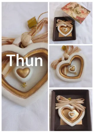 Cuore Thun ceramica bianco e oro