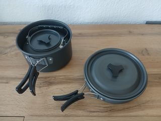 Lote Cocina Camping Ollas y Tetera