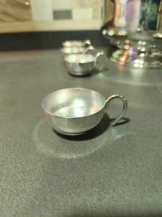 Ponchera/Sopera Bañada en Plata con Cucharón