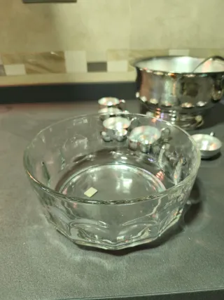 Ponchera/Sopera Bañada en Plata con Cucharón