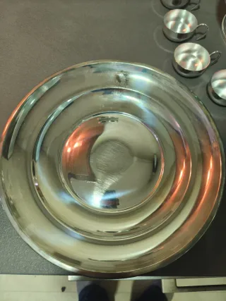 Ponchera/Sopera Bañada en Plata con Cucharón