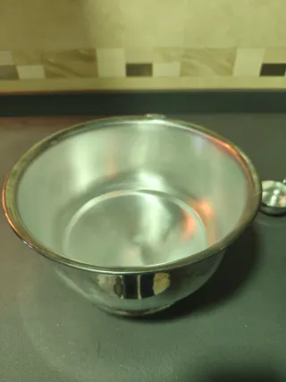 Ponchera/Sopera Bañada en Plata con Cucharón