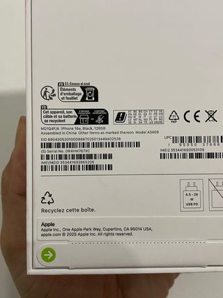 iPhone 16e 128GB Negro - Sin Abrir