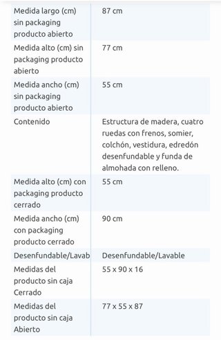 Minicuna plegable para bebé