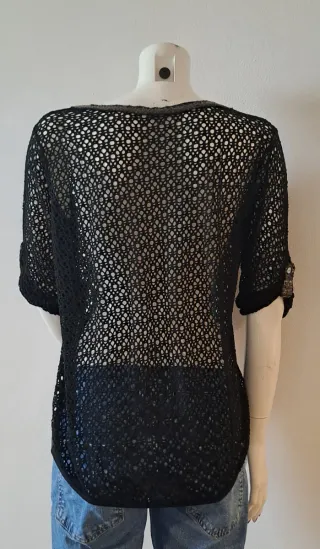 Maglia E.Li. traforata nera taglia L