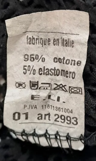Maglia E.Li. traforata nera taglia L