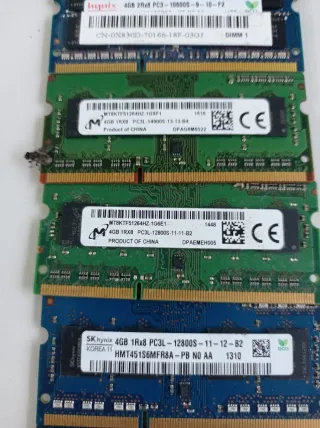 Lote Memorias RAM Portátil DDR3 4GB