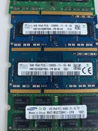 Lote Memorias RAM Portátil DDR3 4GB