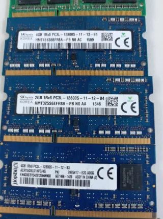 Lote Memorias RAM Portátil DDR3 4GB