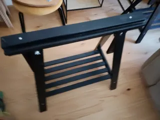 2 Caballetes madera negro regulables 70cm