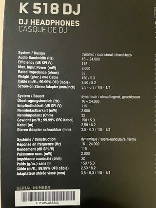 AKG K 518 DJ Headphones Negro