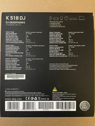 AKG K 518 DJ Headphones Negro