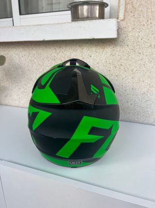 Casco Motocross Verde y Negro