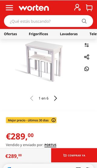 Mesa cocina extensible con 2 taburetes