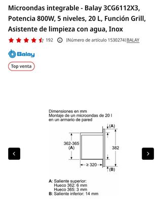 Microondas Balay SIN USAR