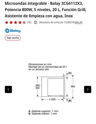 Microondas Balay SIN USAR