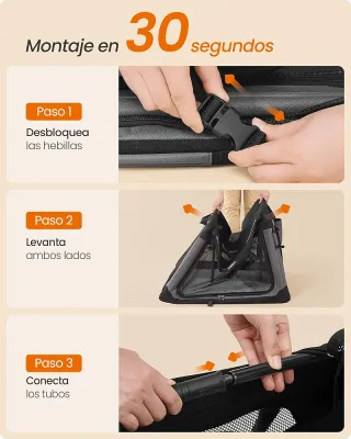 Transportín perros plegable Feandrea Oxford PDC016B01 acero