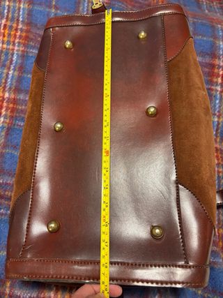 Bolso de viaje vintage de cuero y ante