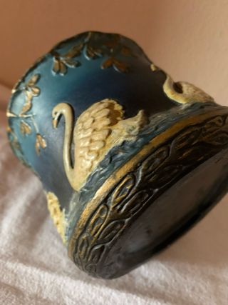 Piccolo vaso ceramica decorato cigno