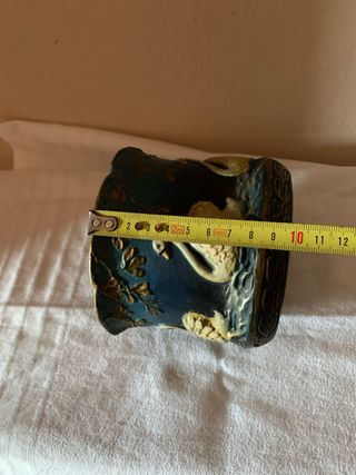 Piccolo vaso ceramica decorato cigno