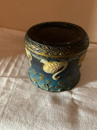 Piccolo vaso ceramica decorato cigno