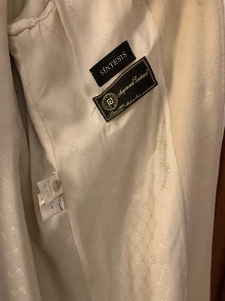 Abrigo largo de lana beige