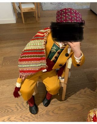 Traje fallero Torrenti niño bebé mostaza