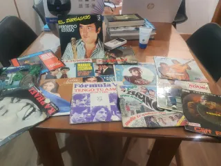 Tocadiscos Vintage Beige y Azul