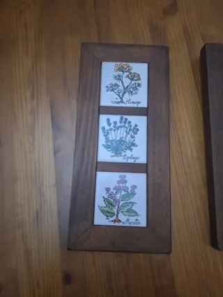 2 Azulejos Decorativos Enmarcados