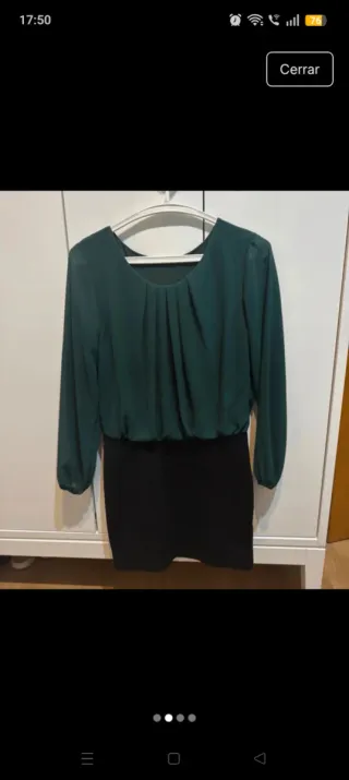 Vestido elegante verde y negro