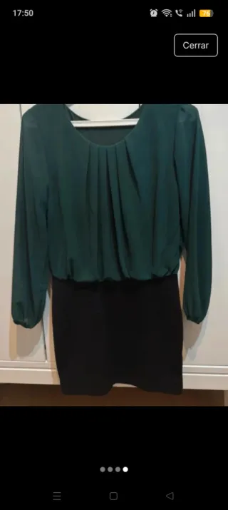 Vestido elegante verde y negro