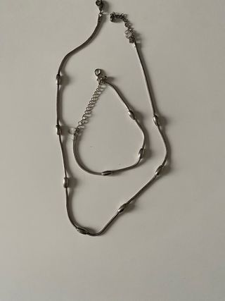 Conjunto Collar y Pulsera Plata