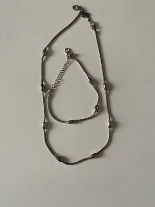 Conjunto Collar y Pulsera Plata
