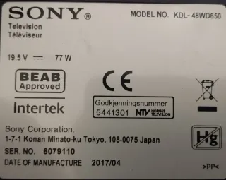 Despieces Sony KDL-48WD650 Placa b Liliase y Tiras