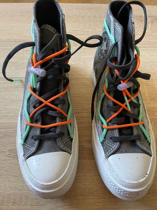 Converse niño/niña gris y naranja