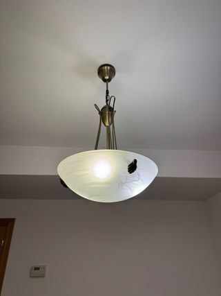Lámparas Comedor Vintage Oro y Cristal