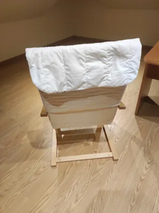 Butaca balancín madera y tela