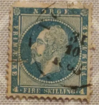 Sello Noruega antiguo 4 Fire Skilling