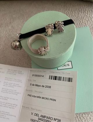 Conjunto pendientes/anillo plata modelo niña Tous